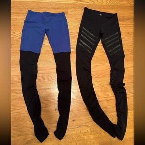 Alo black blue goddess pants leggings bundle of 2! Size small